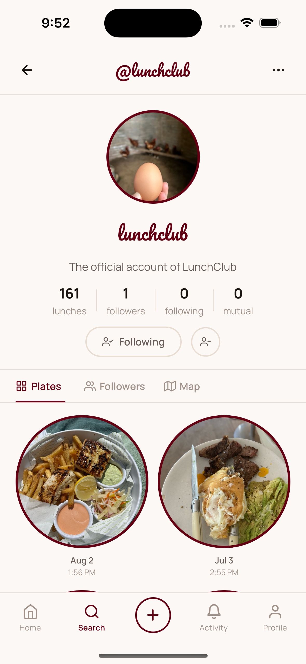 LunchClub app screenshot
